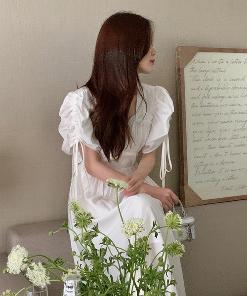 Jasmine Grandiflorum(ジャスミングランディフローラム)の「【Jasmine】バック開きパワショルロングワンピース(ワンピース・レディース・ホワイト/ブルー/パープル・FREE)」の7枚目の写真