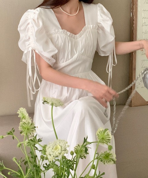 Jasmine Grandiflorum(ジャスミングランディフローラム)の「【Jasmine】バック開きパワショルロングワンピース(ワンピース・レディース・ホワイト/ブルー/パープル・FREE)」の8枚目の写真