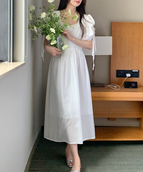 Jasmine Grandiflorum(ジャスミングランディフローラム)の「【Jasmine】バック開きパワショルロングワンピース(ワンピース・レディース・ホワイト/ブルー/パープル・FREE)」の10枚目の写真