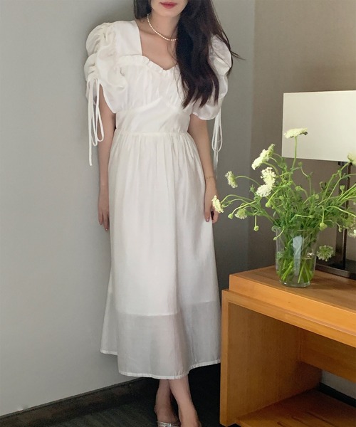 Jasmine Grandiflorum(ジャスミングランディフローラム)の「【Jasmine】バック開きパワショルロングワンピース(ワンピース・レディース・ホワイト/ブルー/パープル・FREE)」の13枚目の写真