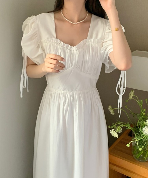 Jasmine Grandiflorum(ジャスミングランディフローラム)の「【Jasmine】バック開きパワショルロングワンピース(ワンピース・レディース・ホワイト/ブルー/パープル・FREE)」の14枚目の写真