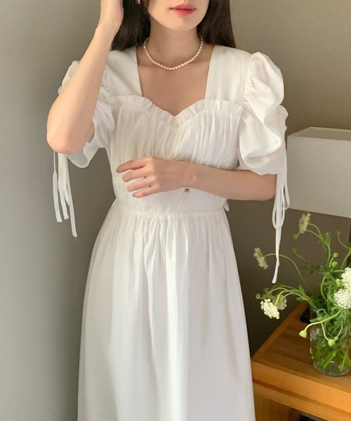 Jasmine Grandiflorum(ジャスミングランディフローラム)の「【Jasmine】バック開きパワショルロングワンピース(ワンピース・レディース・ホワイト/ブルー/パープル・FREE)」の16枚目の写真