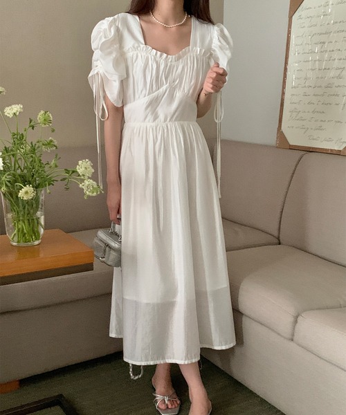 Jasmine Grandiflorum(ジャスミングランディフローラム)の「【Jasmine】バック開きパワショルロングワンピース(ワンピース・レディース・ホワイト/ブルー/パープル・FREE)」の19枚目の写真