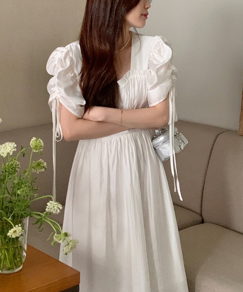 Jasmine Grandiflorum(ジャスミングランディフローラム)の「【Jasmine】バック開きパワショルロングワンピース(ワンピース・レディース・ホワイト/ブルー/パープル・FREE)」の21枚目の写真