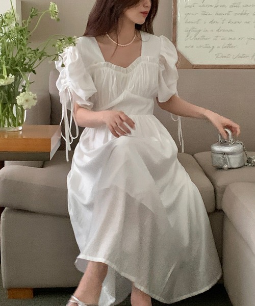 Jasmine Grandiflorum(ジャスミングランディフローラム)の「【Jasmine】バック開きパワショルロングワンピース(ワンピース・レディース・ホワイト/ブルー/パープル・FREE)」の17枚目の写真