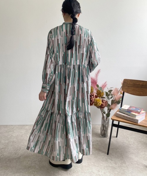LHELBIE(レルビエ)の「ランダムストライプワンピース(ワンピース・レディース・イエロー/グリーン・M)」の19枚目の写真