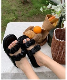 ギャザーシャーリングサンダル