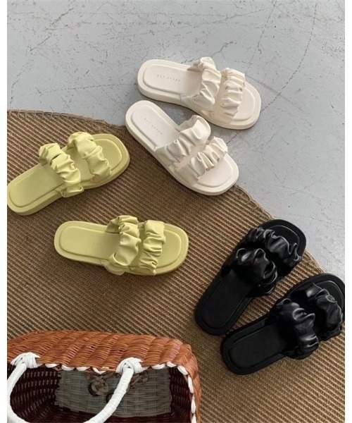 Ritzy（リッツィー）の「ギャザーシャーリングサンダル（サンダル・レディース・ホワイト/ブラック/グリーン・23/24/22.5/23.5）」の13枚目の写真