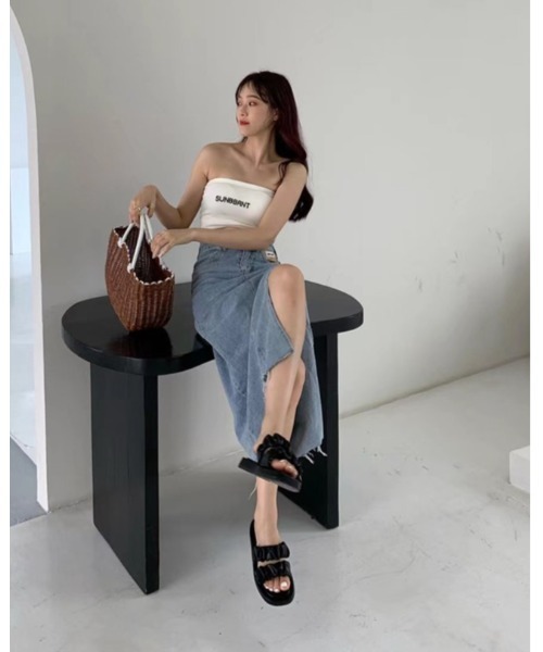 Ritzy（リッツィー）の「ギャザーシャーリングサンダル（サンダル・レディース・ホワイト/ブラック/グリーン・23/24/22.5/23.5）」の11枚目の写真