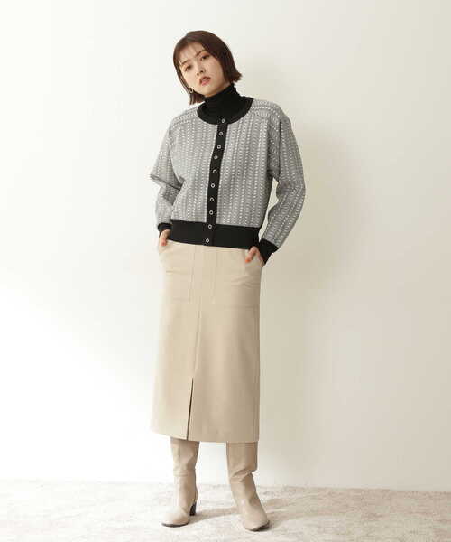 N.（N. Natural Beauty Basic）（エヌエヌナチュラルビューティーベーシック）の「◆ジャガードフォルムカーディガン（カーディガン/ボレロ・レディース・ホワイト系その他/ブラック系その他・MEDIUM）」の19枚目の写真