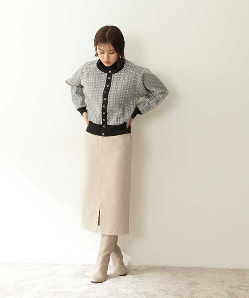 N.（N. Natural Beauty Basic）（エヌエヌナチュラルビューティーベーシック）の「◆ジャガードフォルムカーディガン（カーディガン/ボレロ・レディース・ホワイト系その他/ブラック系その他・MEDIUM）」の20枚目の写真