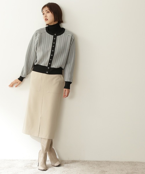 N.（N. Natural Beauty Basic）（エヌエヌナチュラルビューティーベーシック）の「◆ジャガードフォルムカーディガン（カーディガン/ボレロ・レディース・ホワイト系その他/ブラック系その他・MEDIUM）」の10枚目の写真