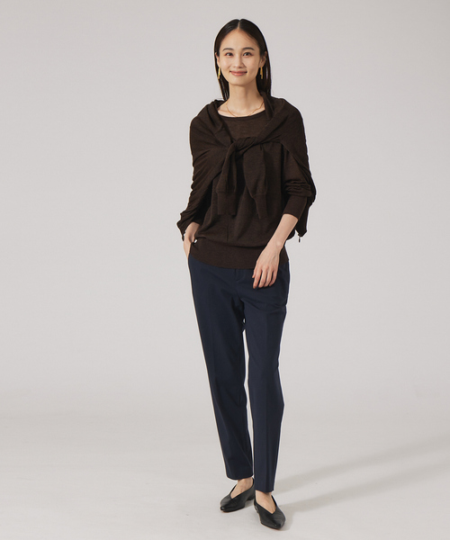 qualite(カリテ)の「シアーウールニットブルゾン(カーディガン/ボレロ・レディース・ホワイト/グリーン/ブラウン・フリー)」の7枚目の写真