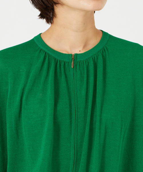 qualite(カリテ)の「シアーウールニットブルゾン(カーディガン/ボレロ・レディース・ホワイト/グリーン/ブラウン・フリー)」の14枚目の写真