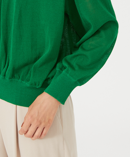 qualite(カリテ)の「シアーウールニットブルゾン(カーディガン/ボレロ・レディース・ホワイト/グリーン/ブラウン・フリー)」の15枚目の写真