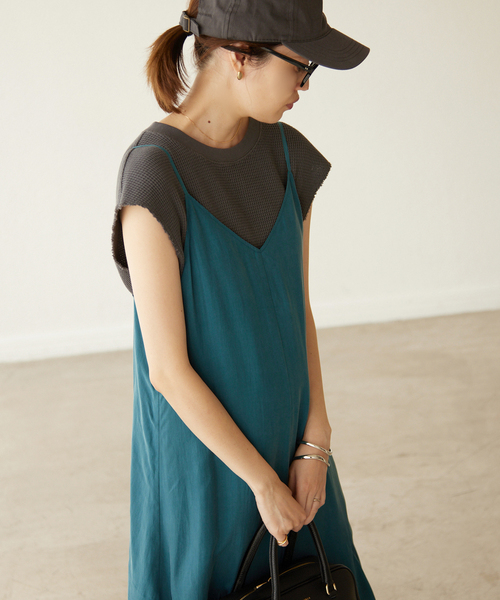 SLOBE IENA（スローブイエナ）の「ピースダイワッフルノースリーブ【洗濯機使用可能】（Tシャツ/カットソー・レディース・オレンジ/チャコールグレー/ブラウン・FREE）」の20枚目の写真