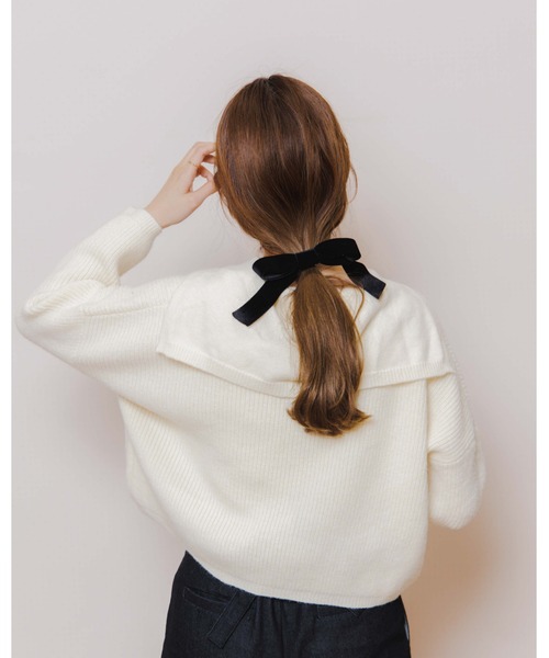 flower(フラワー)の「セーラーカラーニット(ニット/セーター・レディース・アイボリー/ベージュ・FREE)」の4枚目の写真