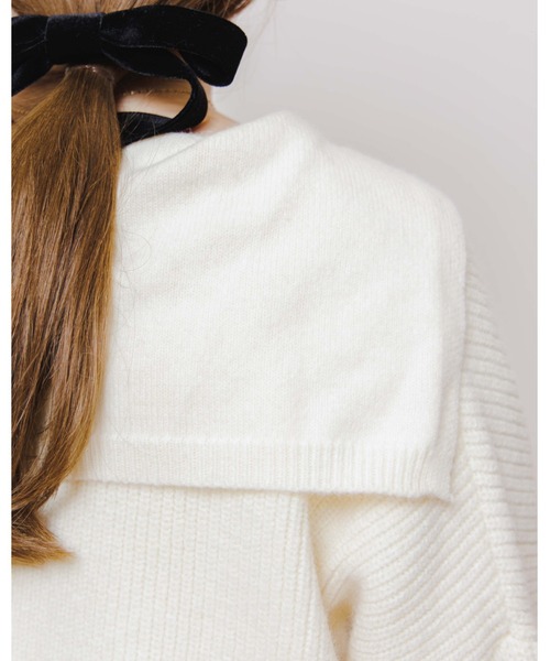 flower(フラワー)の「セーラーカラーニット(ニット/セーター・レディース・アイボリー/ベージュ・FREE)」の5枚目の写真