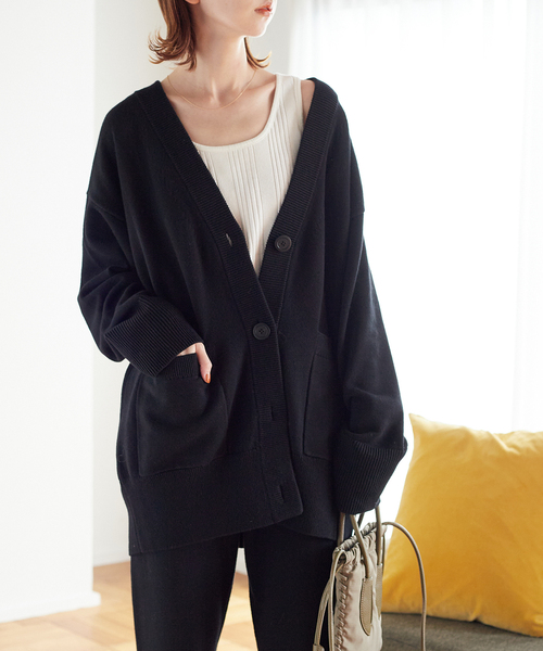 新品　ジャーナルスタンダード　コットンカシミヤビッグカーディガン　ブラック　黒 JOURNAL STANDARD（ジャーナルスタンダード）の「コットンカシミヤ