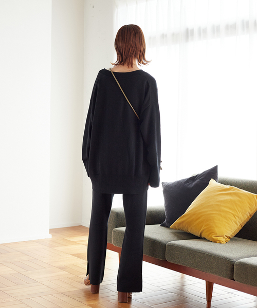 JOURNAL STANDARD コットンカシミヤビッグカーディガン 黒 JOURNAL STANDARD（ジャーナルスタンダード）の「コットンカシミヤ