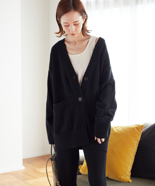 新品　ジャーナルスタンダード　コットンカシミヤビッグカーディガン　ブラック　黒 JOURNAL STANDARD（ジャーナルスタンダード）の「コットンカシミヤ
