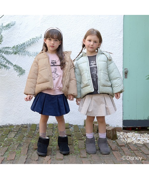 Lycee mine(リセマイン)の「【万能アウター】フード取り外せるふっくらパフジャケット(ブルゾン・キッズ・ブラック/ピンク/ミント/ブルーグレー/アイボリー/ライトベージュ・110cm/100cm/120cm/130cm/140cm/150cm)」の14枚目の写真