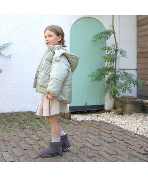 Lycee mine(リセマイン)の「【万能アウター】フード取り外せるふっくらパフジャケット(ブルゾン・キッズ・ブラック/ピンク/ミント/ブルーグレー/アイボリー/ライトベージュ・110cm/100cm/120cm/130cm/140cm/150cm)」の7枚目の写真