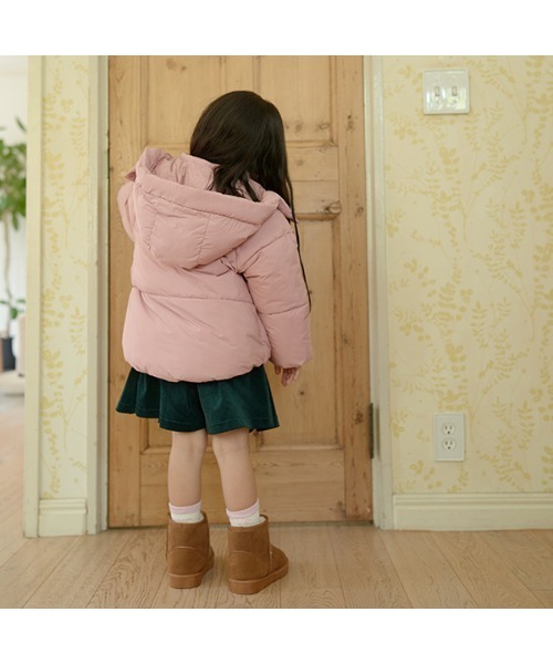 Lycee mine(リセマイン)の「【万能アウター】フード取り外せるふっくらパフジャケット(ブルゾン・キッズ・ブラック/ピンク/ミント/ブルーグレー/アイボリー/ライトベージュ・110cm/100cm/120cm/130cm/140cm/150cm)」の9枚目の写真