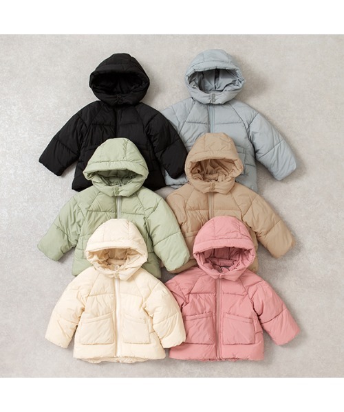 Lycee mine(リセマイン)の「【万能アウター】フード取り外せるふっくらパフジャケット(ブルゾン・キッズ・ブラック/ピンク/ミント/ブルーグレー/アイボリー/ライトベージュ・110cm/100cm/120cm/130cm/140cm/150cm)」の22枚目の写真