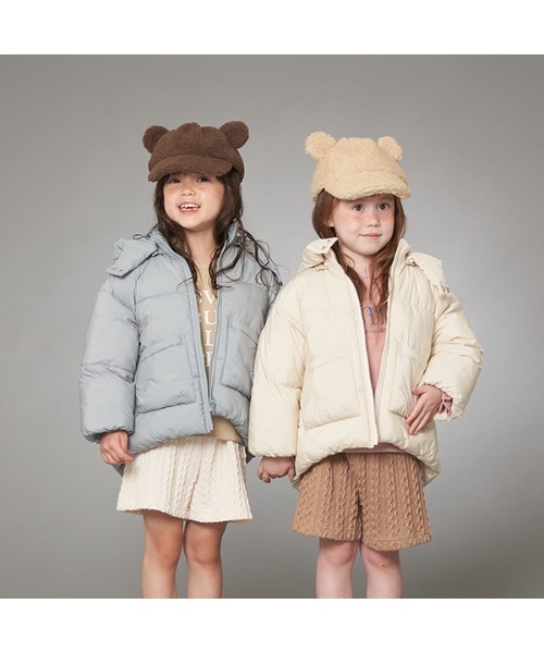 Lycee mine(リセマイン)の「【万能アウター】フード取り外せるふっくらパフジャケット(ブルゾン・キッズ・ブラック/ピンク/ミント/ブルーグレー/アイボリー/ライトベージュ・110cm/100cm/120cm/130cm/140cm/150cm)」の19枚目の写真