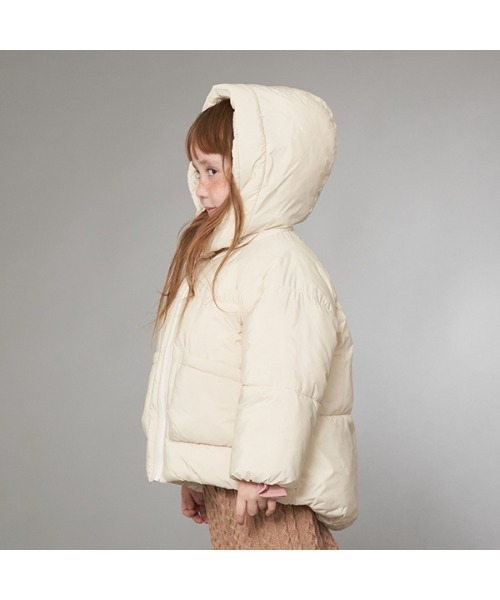 Lycee mine(リセマイン)の「【万能アウター】フード取り外せるふっくらパフジャケット(ブルゾン・キッズ・ブラック/ピンク/ミント/ブルーグレー/アイボリー/ライトベージュ・110cm/100cm/120cm/130cm/140cm/150cm)」の15枚目の写真