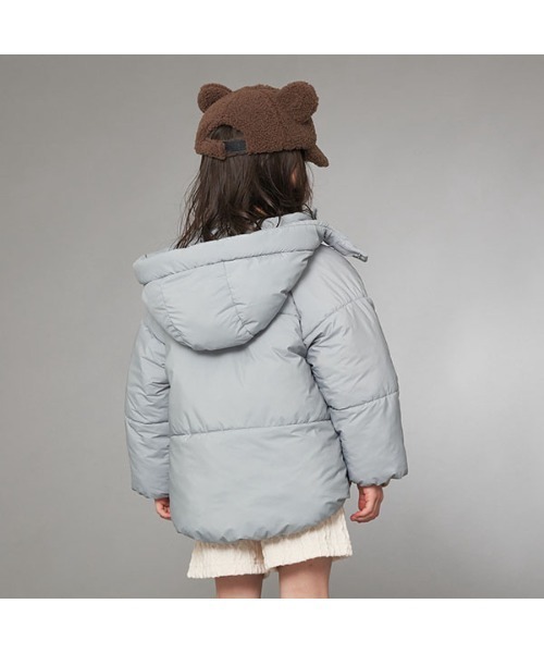 Lycee mine(リセマイン)の「【万能アウター】フード取り外せるふっくらパフジャケット(ブルゾン・キッズ・ブラック/ピンク/ミント/ブルーグレー/アイボリー/ライトベージュ・110cm/100cm/120cm/130cm/140cm/150cm)」の17枚目の写真