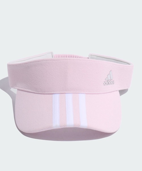 【SNS映え】S 完売アディダスゴルフ 幾何学ニット＆リボンバイザー 3点セット adidas（アディダス）の「シルバーロゴ リボンバイザー【adidas Golf