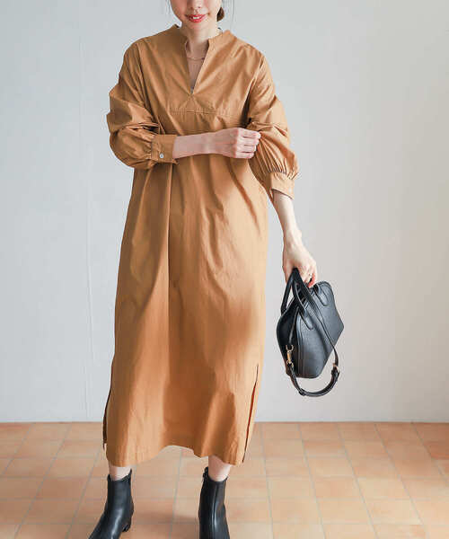 URBAN RESEARCH DOORS（アーバンリサーチドアーズ）の「コットンスキッパーワンピース（ワンピース・レディース・チャコールグレー/ベージュ系その他・MEDIUM）」の16枚目の写真