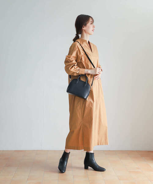URBAN RESEARCH DOORS（アーバンリサーチドアーズ）の「コットンスキッパーワンピース（ワンピース・レディース・チャコールグレー/ベージュ系その他・MEDIUM）」の4枚目の写真