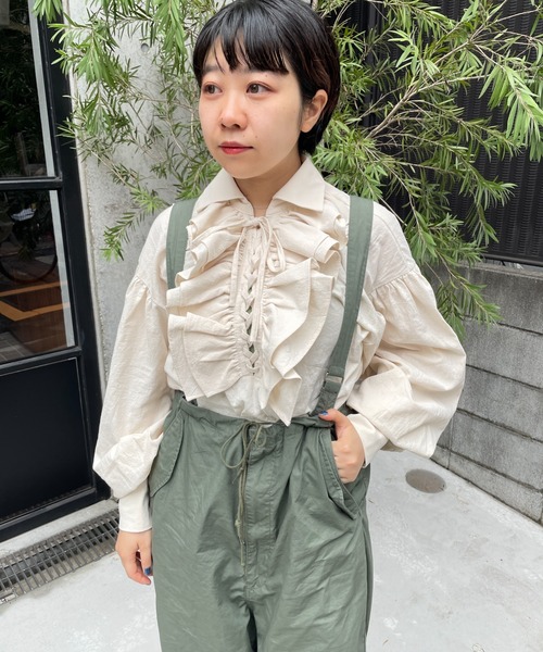 DuKKah(デュカ)の「Dukkah/フリルレースアップチュニックワンピース(ワンピース・レディース・ブラック/ナチュラル・X-SMALL)」の11枚目の写真