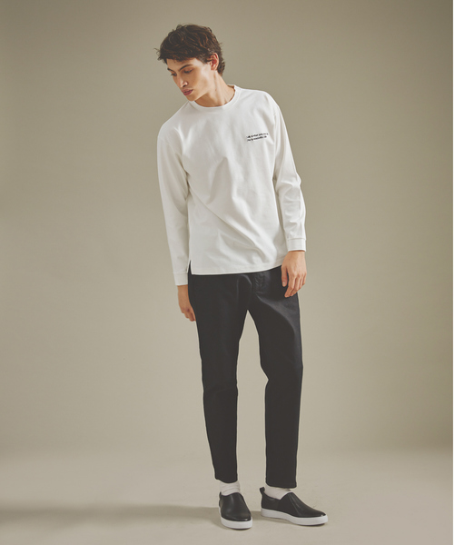 ABAHOUSE GRAY(アバハウスグレイ)の「ポンチ 刺繍 ロング Tシャツ(Tシャツ/カットソー・メンズ・ホワイト/ブラック/カーキ/グレイッシュブルー・46/48)」の5枚目の写真