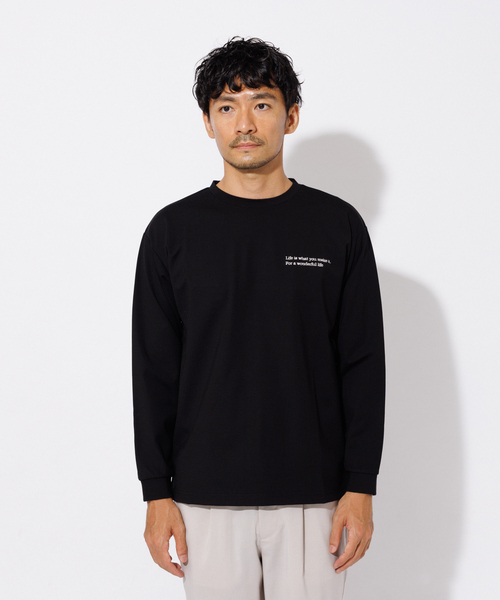 ABAHOUSE GRAY(アバハウスグレイ)の「ポンチ 刺繍 ロング Tシャツ(Tシャツ/カットソー・メンズ・ホワイト/ブラック/カーキ/グレイッシュブルー・46/48)」の6枚目の写真