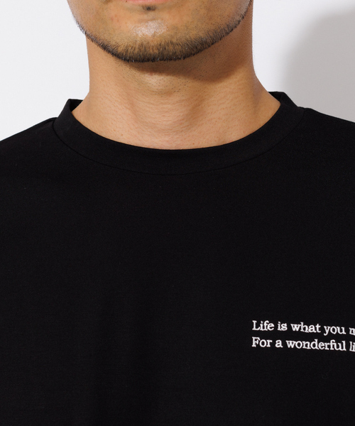 ABAHOUSE GRAY(アバハウスグレイ)の「ポンチ 刺繍 ロング Tシャツ(Tシャツ/カットソー・メンズ・ホワイト/ブラック/カーキ/グレイッシュブルー・46/48)」の9枚目の写真