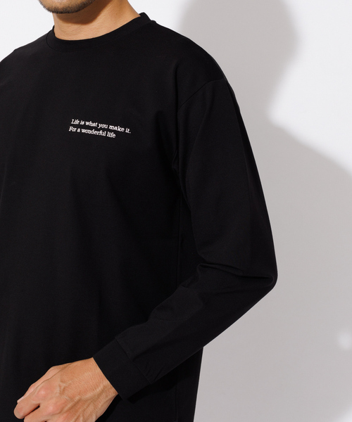 ABAHOUSE GRAY(アバハウスグレイ)の「ポンチ 刺繍 ロング Tシャツ(Tシャツ/カットソー・メンズ・ホワイト/ブラック/カーキ/グレイッシュブルー・46/48)」の10枚目の写真