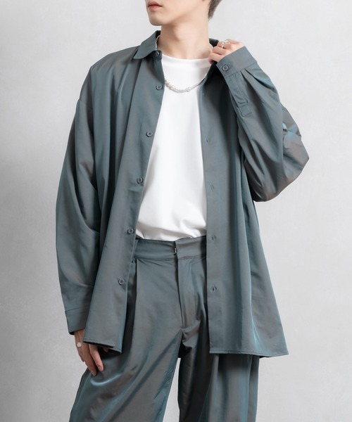 Adoon plain（アドーンプレーン）の「【Adoon plain】アソートオーバーシャツ(セットアップ着用可能)（シャツ/ブラウス・メンズ・ブラック/オフホワイト/グリーン系その他/ブルー系その他・MEDIUM/LARGE）」の4枚目の写真