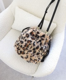 ミックスファー巾着ショルダーバッグ