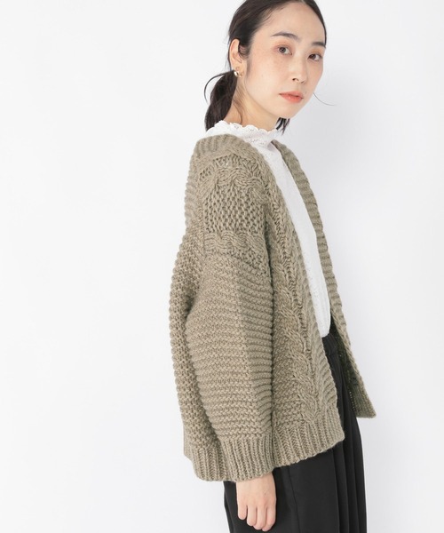 studio CLIP（スタディオクリップ）の「【WEB限定】手編み風ニットカーディガン（カーディガン/ボレロ・レディース・グリーン/アイボリー/モカ・FREE）」の17枚目の写真