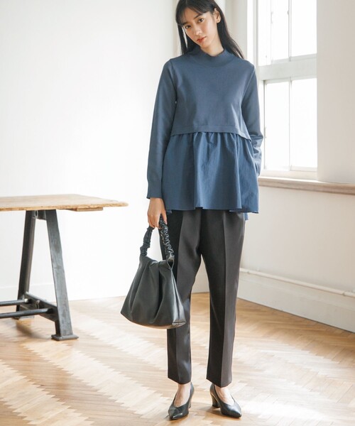 OPAQUE.CLIP（オペークドットクリップ）の「◆ドッキングデザインニット（ニット/セーター・レディース・ブルー/ブラック/カーキ/オフホワイト・38/40/42/36）」の11枚目の写真