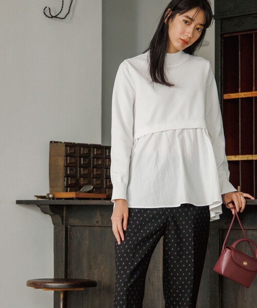 OPAQUE.CLIP（オペークドットクリップ）の「◆ドッキングデザインニット（ニット/セーター・レディース・ブルー/ブラック/カーキ/オフホワイト・38/40/42/36）」の15枚目の写真