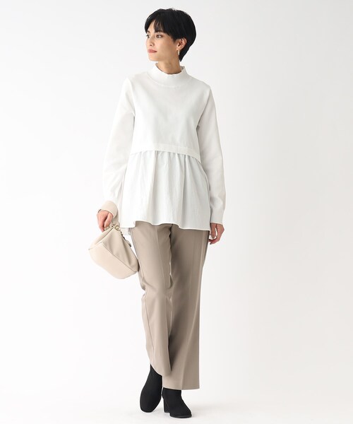 OPAQUE.CLIP（オペークドットクリップ）の「◆ドッキングデザインニット（ニット/セーター・レディース・ブルー/ブラック/カーキ/オフホワイト・38/40/42/36）」の19枚目の写真