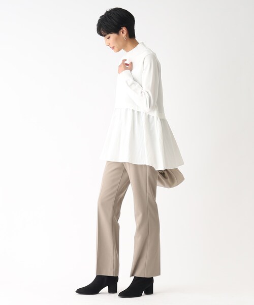 OPAQUE.CLIP（オペークドットクリップ）の「◆ドッキングデザインニット（ニット/セーター・レディース・ブルー/ブラック/カーキ/オフホワイト・38/40/42/36）」の20枚目の写真