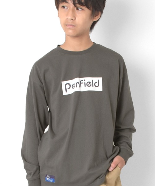 PEN FIELD（ペンフィールド）の「【Penfield】ロゴプリント長袖Tシャツ（Tシャツ/カットソー・キッズ・ブルー/オフホワイト/チャコールグレー/レッド/グリーン/オレンジ・140cm/150cm/160cm/170cm）」の3枚目の写真