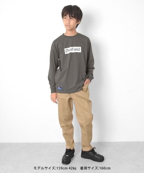 PEN FIELD（ペンフィールド）の「【Penfield】ロゴプリント長袖Tシャツ（Tシャツ/カットソー・キッズ・ブルー/オフホワイト/チャコールグレー/レッド/グリーン/オレンジ・140cm/150cm/160cm/170cm）」の14枚目の写真