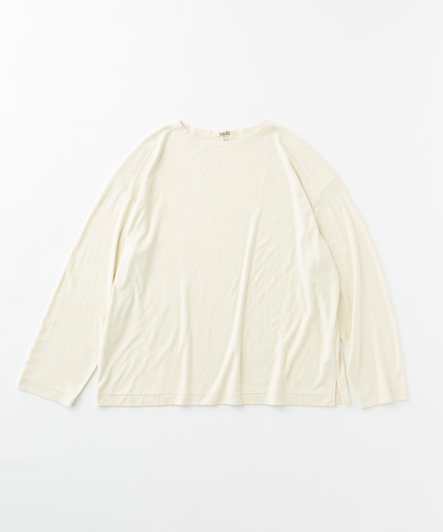 UNFIL（アンフィル）の「unfil アンフィル / raw silk plain-jersey long sleeve Tee ローシルク プレーンジャージー ロングスリーブカットソー バスクTシャツ / WHSP-UU010（Tシャツ/カットソー・レディース・ブラック/ナチュラル・1/4/3）」の22枚目の写真